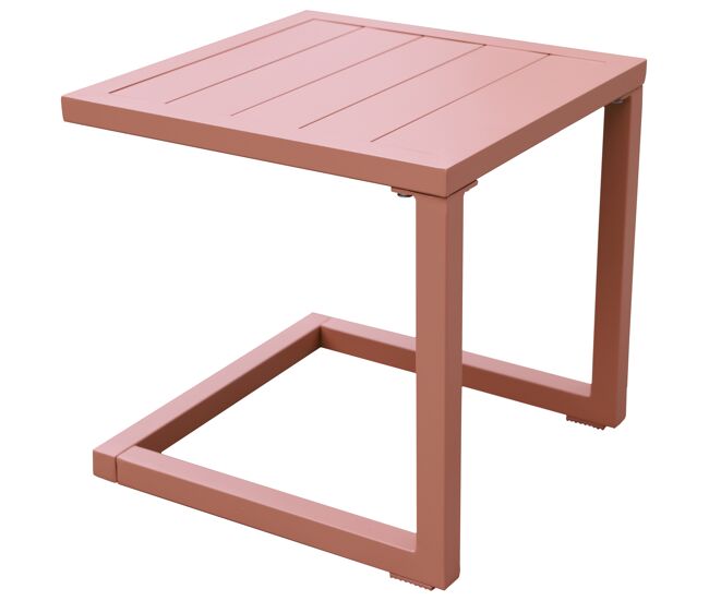 Mesa auxiliar barbados de aluminio terracota