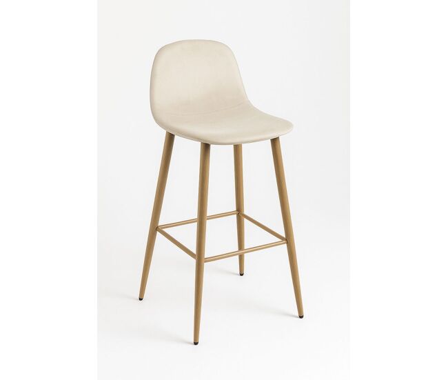 Pack 2 taburetes teok terciopelo - beige