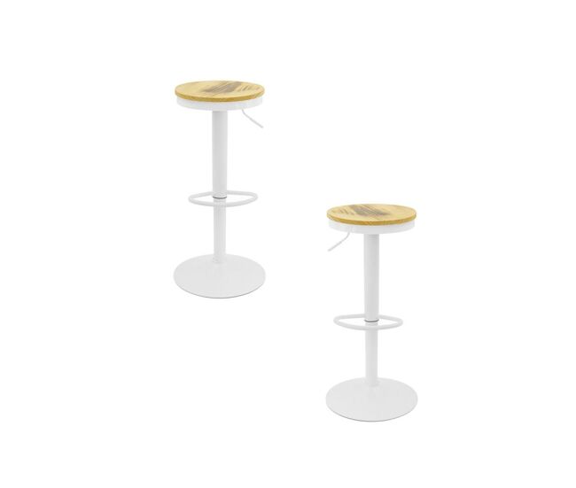 Pack 2 taburetes vikin asiento madera - blanco