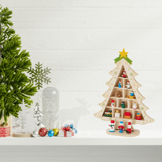Figura de árvore de Natal em MDF com decoração Figura de árvore de Natal em MDF com decoração
