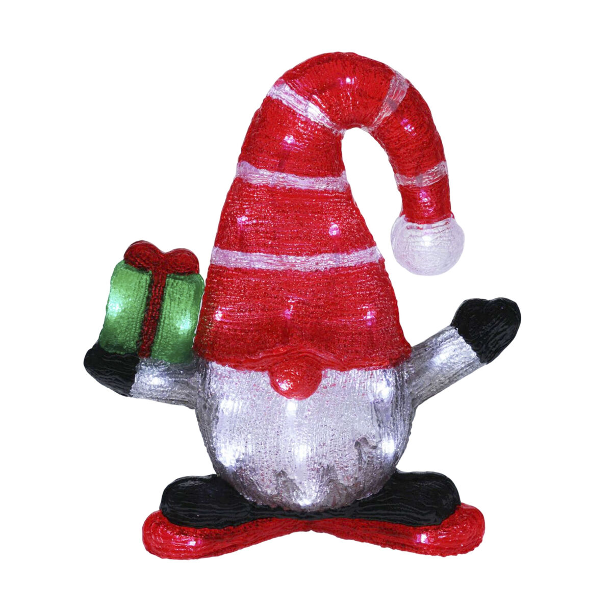 Well Home Gnomo Navideño con 40 Luces LED con temporizador