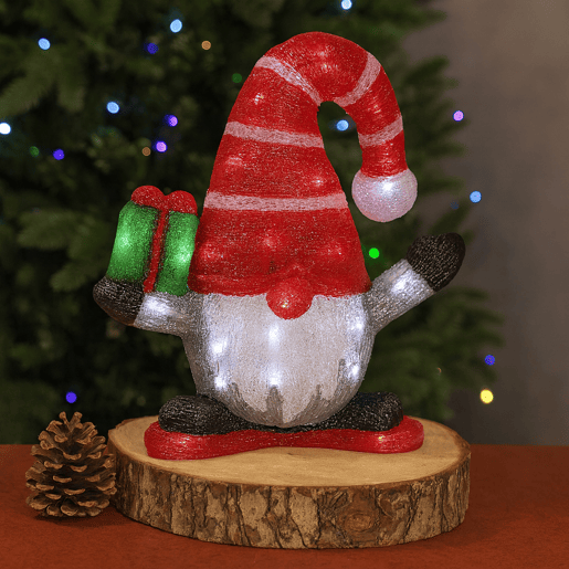 Gnomo de Natal Well Home com 40 luzes LED com temporizador