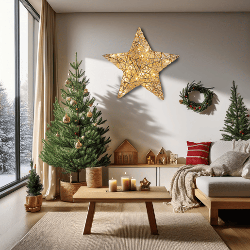 Estrela de Natal com 20 Luzes LED Quentes
