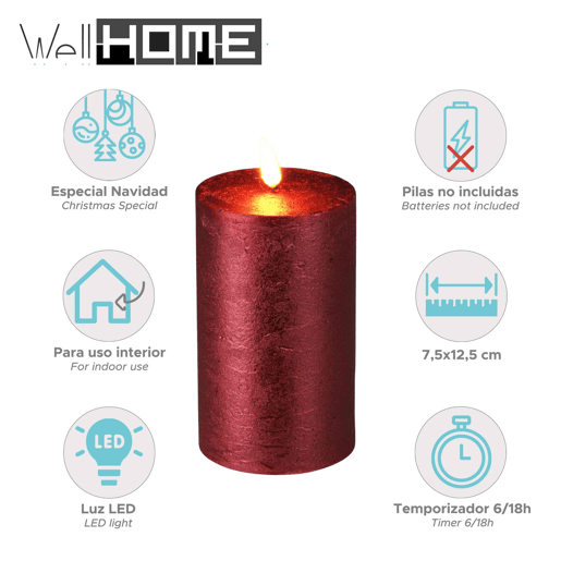 Vela LED Well Home Wax com temporizador