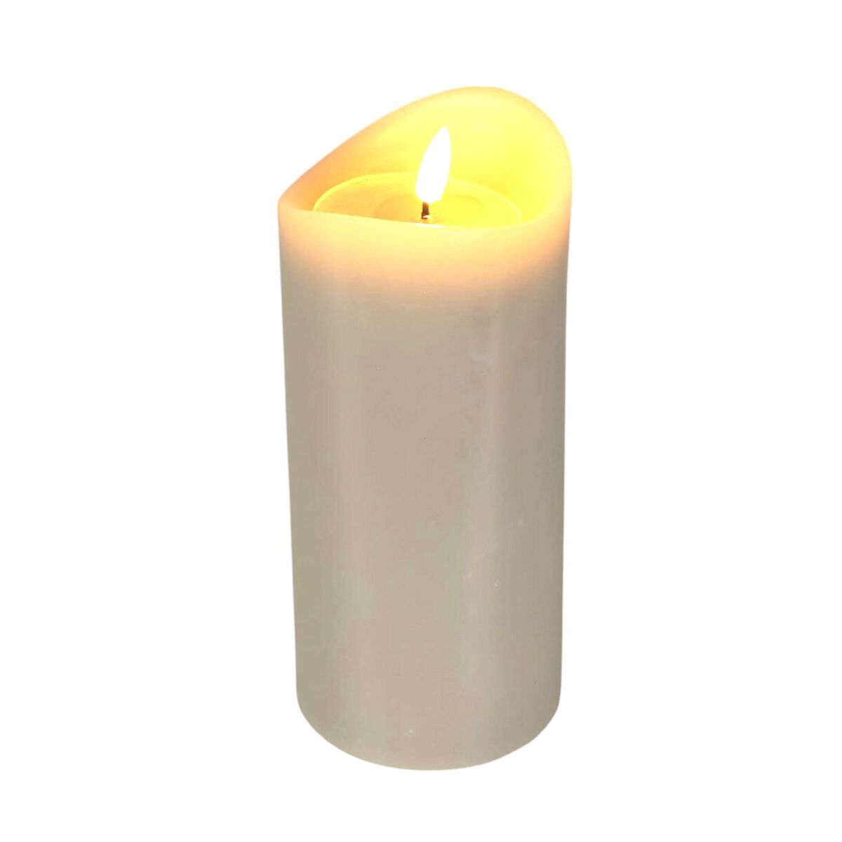 Well home vela led con efecto gelatina color gris ø9x20cm