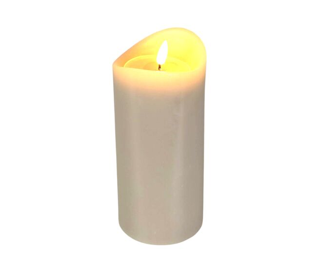 Well home vela led con efecto gelatina color gris ø9x20cm