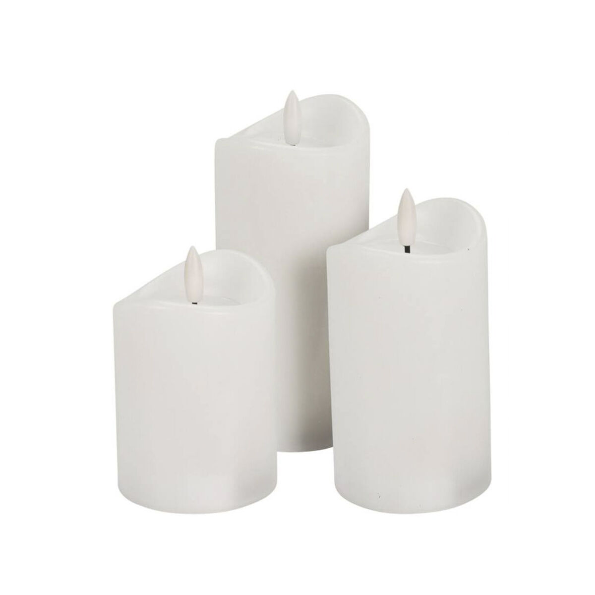 Well home juego de 3 velas led con efecto gelatina y función temporizador con tamaños variados