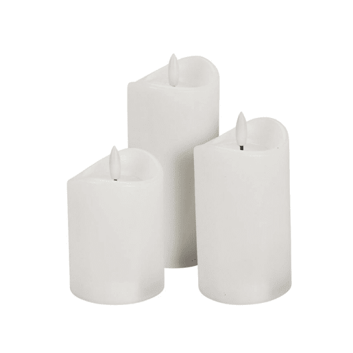 Conjunto de 3 velas LED com efeito gelatina, função temporizador,