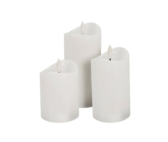 Well home juego de 3 velas led con efecto gelatina y función temporizador con tamaños variados