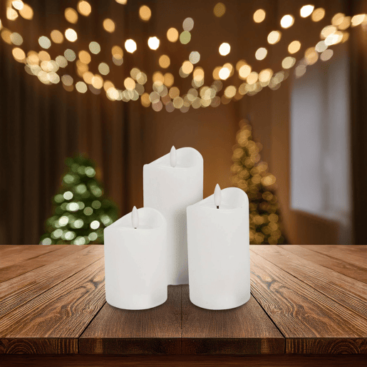 Conjunto de 3 velas LED com efeito gelatina, função temporizador,