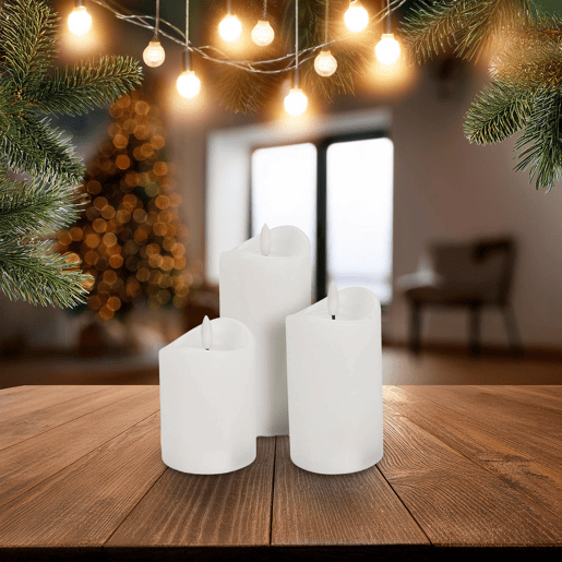 Conjunto de 3 velas LED com efeito gelatina, função temporizador,