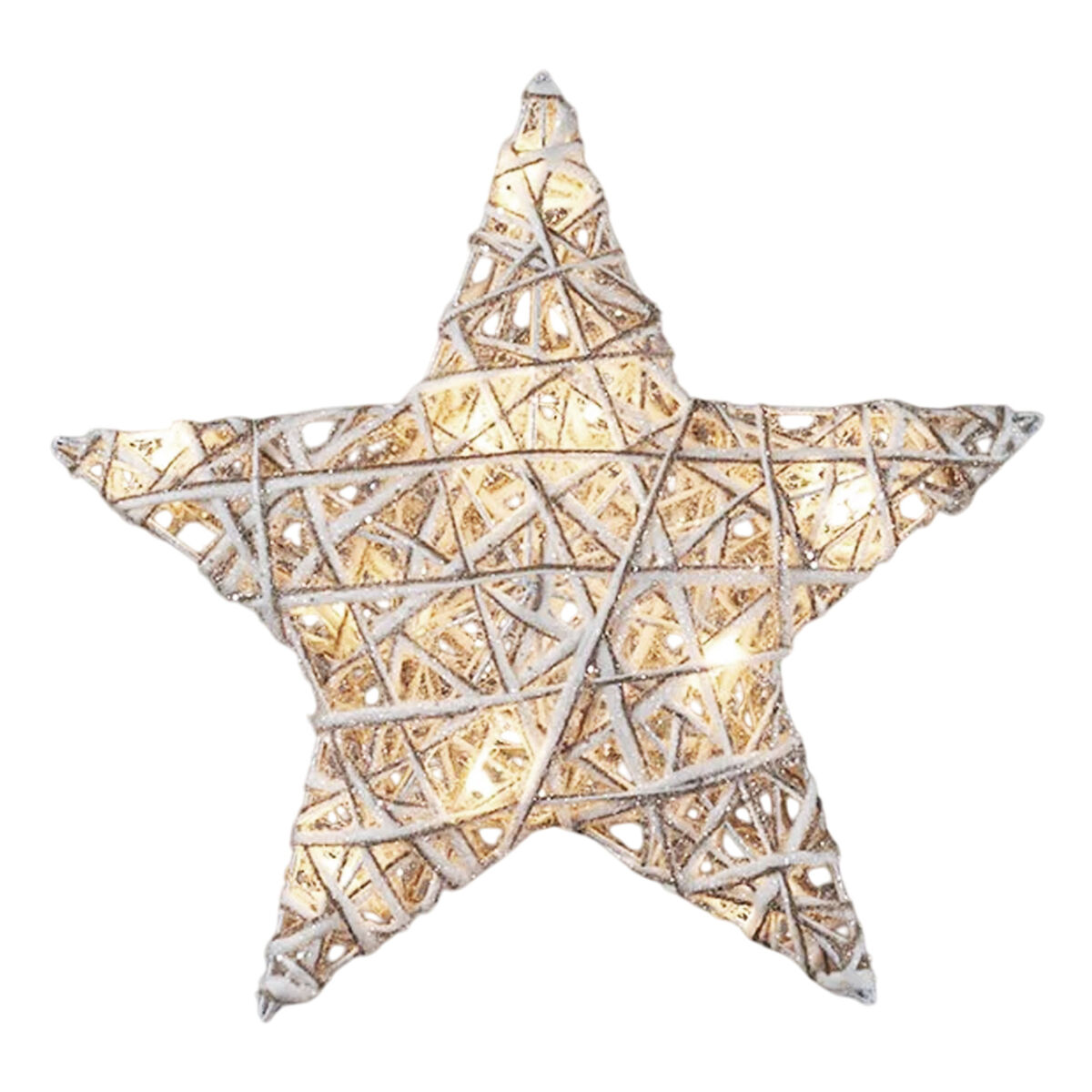 Estrella decorativa Luminosa con 10 Luces LED con purpurina