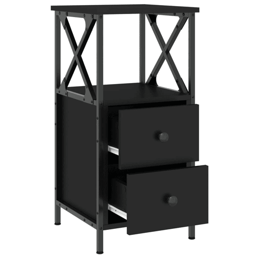 Mesa De Cabeceira - Mesinha De Cabeceira 34x35,5x70 cm derivados de madeira preto