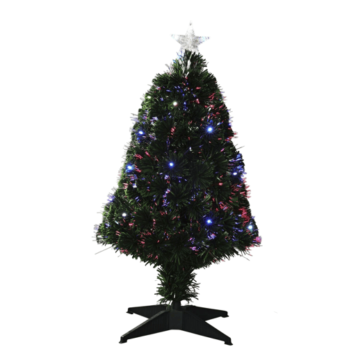 Árvore de Natal de fibra óptica com 20 luzes de LED e estrela
