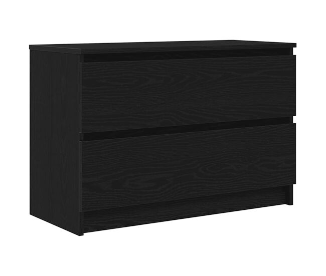 Mueble de tv de madera de ingeniería negro 80x35x54 cm