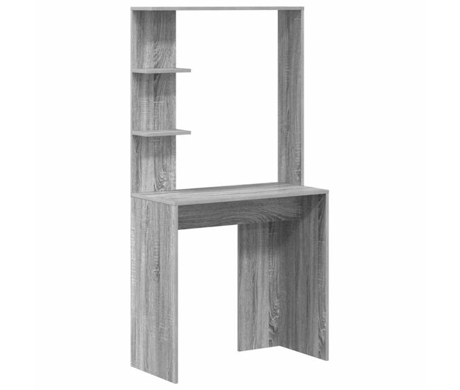 Escritorio - mesa de ordenador con estante gris sonoma 78.5 x 37 x 154.5 cm