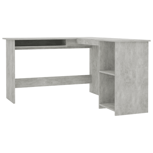 Secretária de canto - Mesa de computador forma L 120x140x75cm contraplacado cinzento