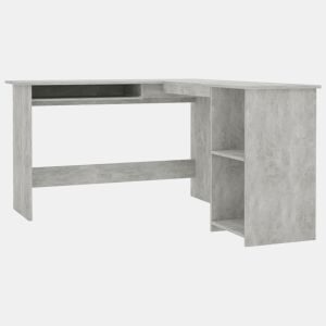 Secretária de canto - Mesa de computador forma L 120x140x75cm contraplacado cinzento