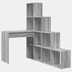 Secretária de canto - Mesa de computador Sonoma cinzento 101,5 x 149,5 x 149,5 cm