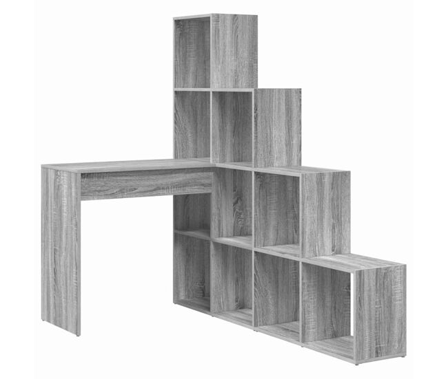 Escritorio - mesa de ordenador de esquina gris sonoma 101.5 x 149.5 x 149.5 cm