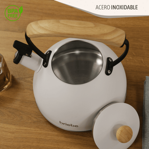 Briebe SKT1177WHT Nordic Tostapane a Fessura Larga a 2 Fette+ Chaleira de Indução com Apito, 2,3 L, 870, Branco