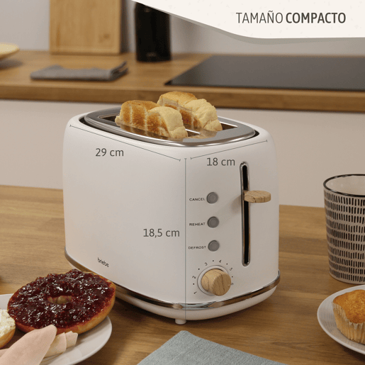 Briebe SKT1177WHT Nordic Tostapane a Fessura Larga a 2 Fette+ Chaleira de Indução com Apito, 2,3 L, 870, Branco