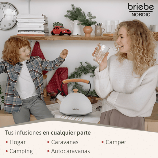 Briebe SKT1177WHT Nordic Tostapane a Fessura Larga a 2 Fette+ Chaleira de Indução com Apito, 2,3 L, 870, Branco