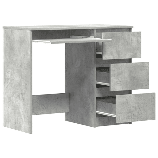 Secretária Escrivaninha de computador - 90x45x76 cm derivados de madeira cinzento cimento