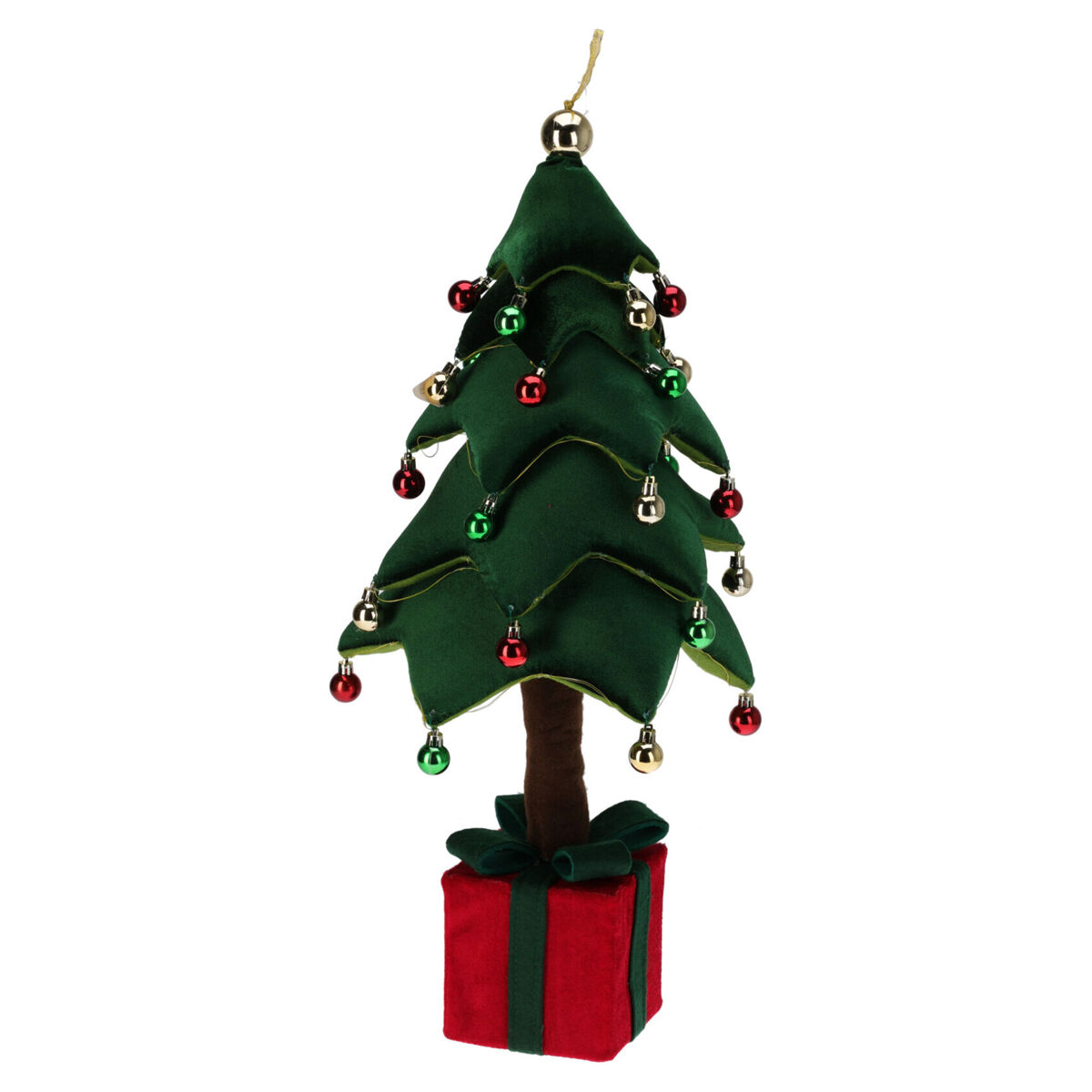 Árbol de Navidad luminoso con 25 LEDs y base en forma de regalo