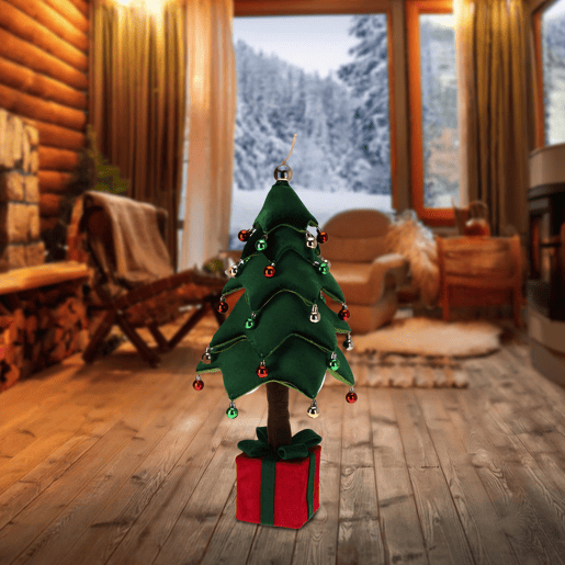 Árvore de Natal luminosa com 25 LEDs e base em formato de presente
