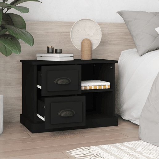 Mesa De Cabeceira - Mesinha De Cabeceira 60x35,5x45 cm preto
