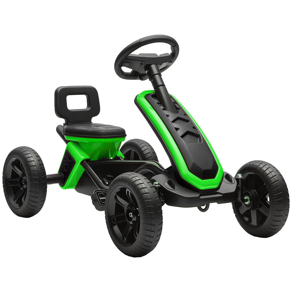 Aiyaplay kart pedales, go kart con ruedas antideslizantes de eva, marco metálico, carga 30 kg, para niños y niñas de 2-5 años, verde