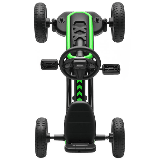 AIYAPLAY Kart Pedais Kart com Rodas Antiderrapantes de EVA Estrutura Metálica Carga 30 kg para Crianças de 2-5 Anos 85,5x49x57 cm Verde