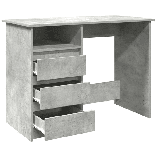 Secretária Escrivaninha de computador - 102x50x75 cm derivados de madeira cinzento cimento