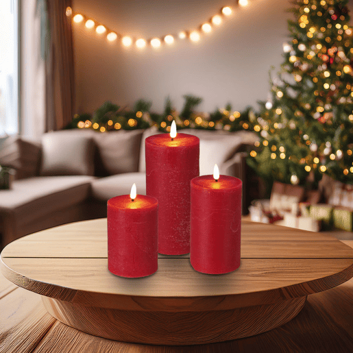 Conjunto de 3 velas LED em tamanhos diferentes com temporizador