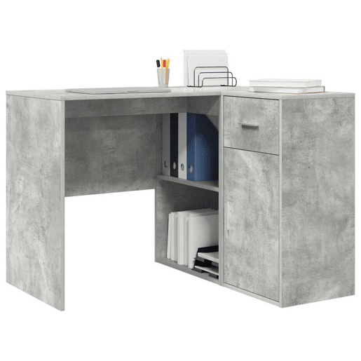 Secretária de canto - Mesa de computador com gaveta 2 pcs Cinzento 102 x 50 x 75 cm