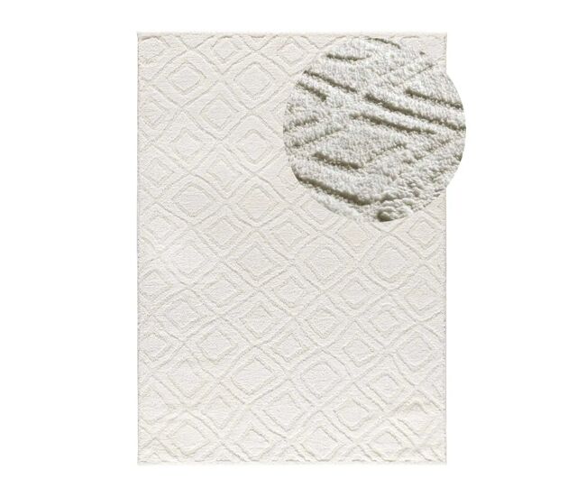 Alfombra escandinavo con relieve blanco juno, 190x285 cm - atticgo