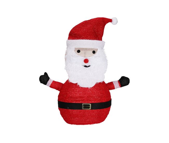 Well home papá noel 3d con leds blancas cálidas 63x40x68cm