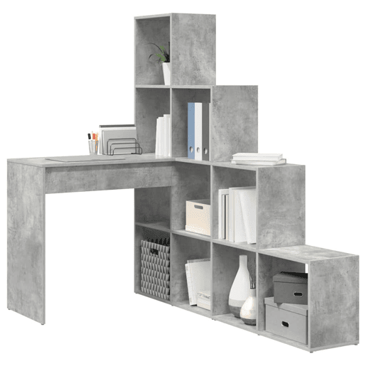 Secretária de canto - Mesa de computador Cinzento cimento 101,5 x 149,5 x 149,5 cm
