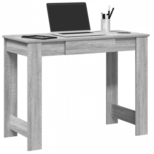 Secretária Escrivaninha de computador - 100x45x75cm derivados de madeira cor cinzento sonoma