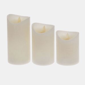 Conjunto de 3 velas LED com efeito cera, chama cintilante, controle remoto