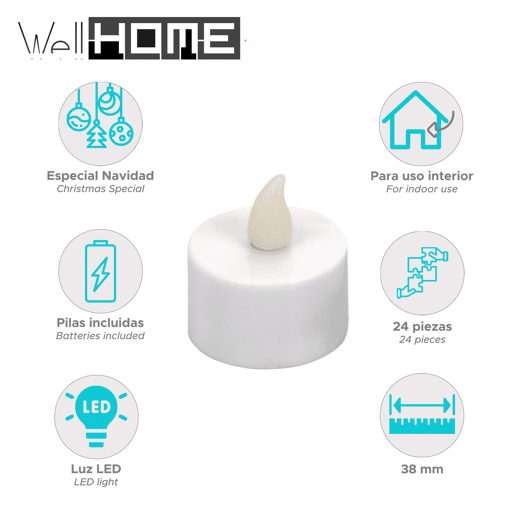 Conjunto de 24 velas LED piscantes Conjunto de 24 velas LED piscantes