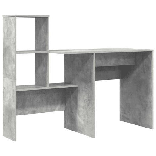 Secretária Escrivaninha de computador - Cinzento cimento 131.5 x 50 x 106.5 cm Madeira processada