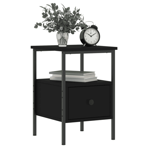 Mesa De Cabeceira - Mesinha De Cabeceira 34x36x50 cm derivados de madeira preto
