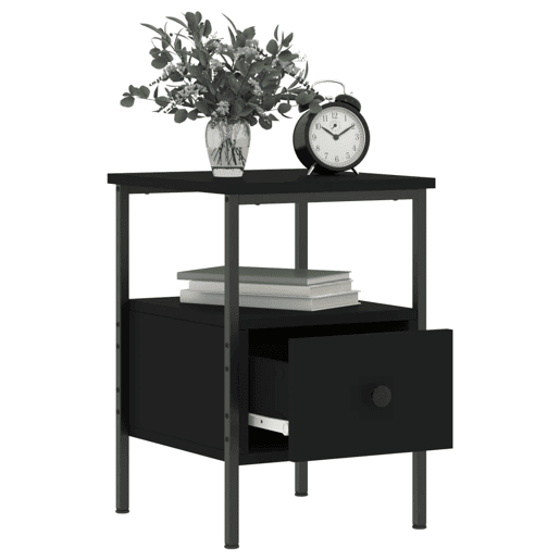 Mesa De Cabeceira - Mesinha De Cabeceira 34x36x50 cm derivados de madeira preto