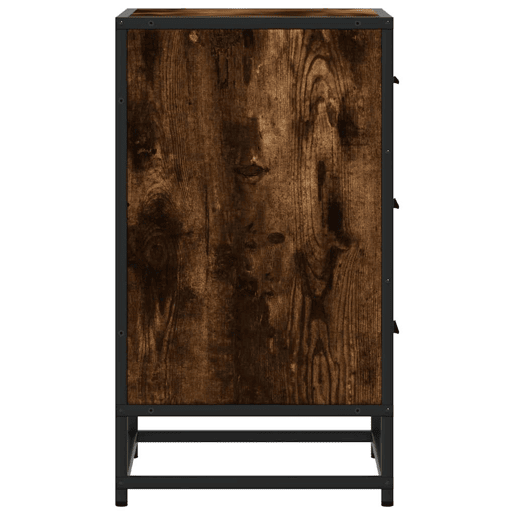 Mesa De Cabeceira - Mesinha De Cabeceira em carvalho fumado 40x34,5x60cm madeira metal