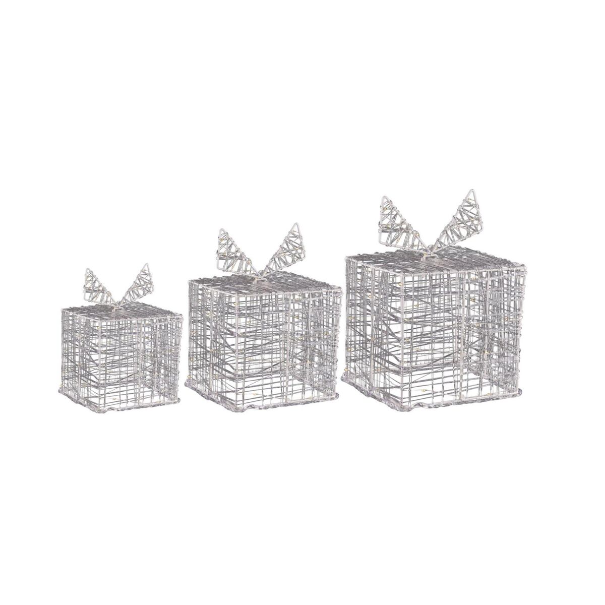 Juego de 3 Cajas de Regalo Luminosas con 90 Micro LEDs cálidas