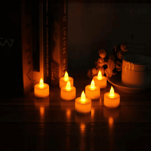 Conjunto de 3 velas LED com superfície rústica e temporizador