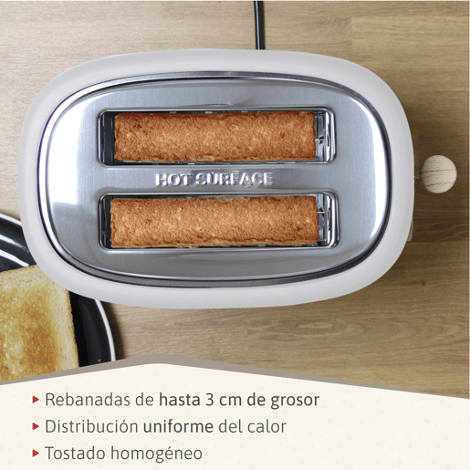 Briebe SKT1167WHT Nordic Conjunto de Torradeira de Pão com Fenda Larga, 2 Fatias + Chaleira Elétrica 1,7L sem Fio, sem BPA, 2200, Branco