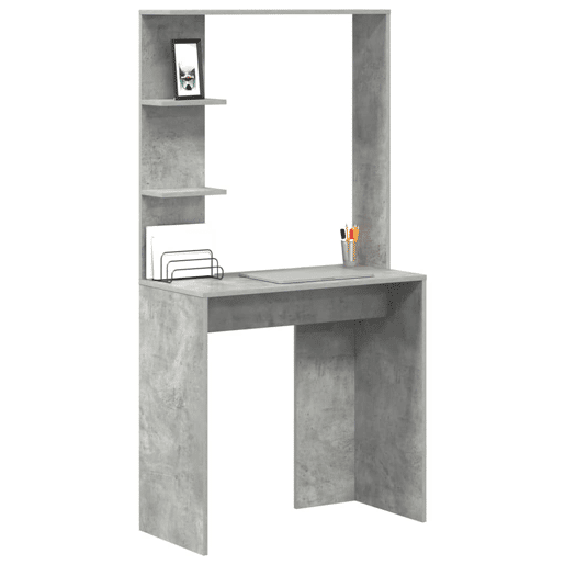 Secretária Escrivaninha de computador - Cinzento cimento 78.5 x 37 x 154.5 cm Madeira processada